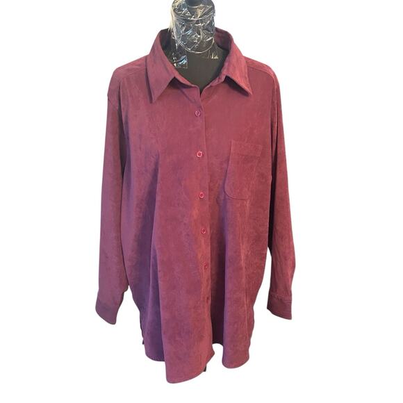 Bridgewater Studio 1X Purple (see Pics) Long Sleeve Buttons Polyester Spandex - Picture 1 of 5